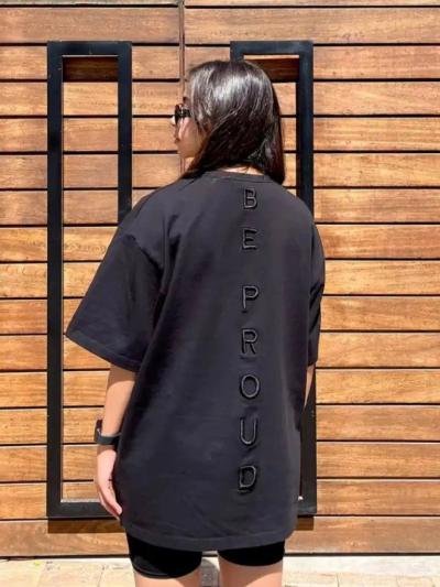 All in black T-shirt