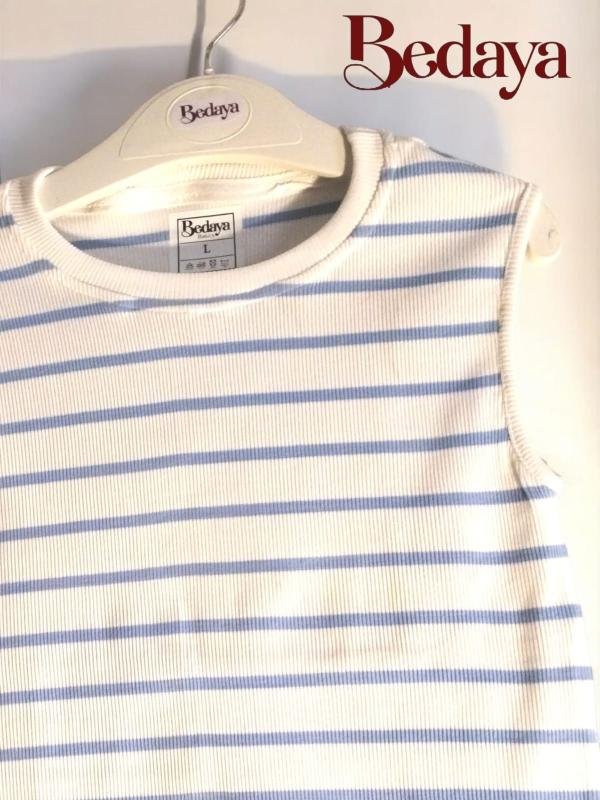 Striped No sleeve basic top