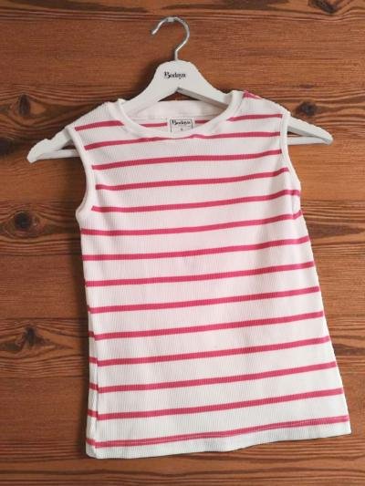 Pink Striped No sleeve basic top