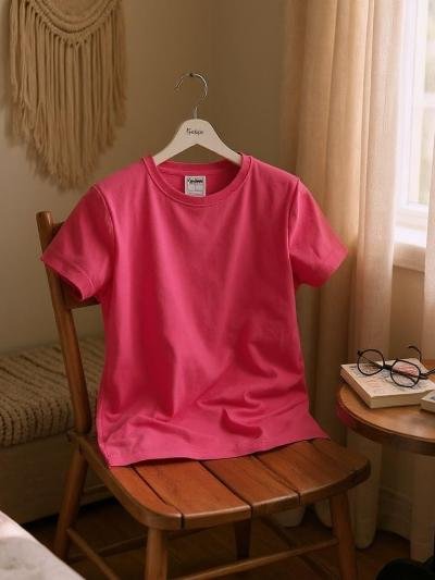 Pink Short Sleeve Cotton Basic