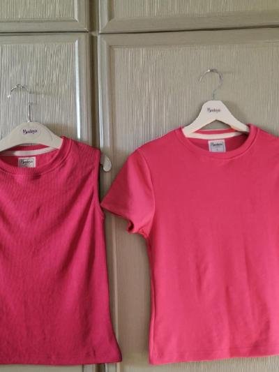 Pink sleeveless cotton basic top